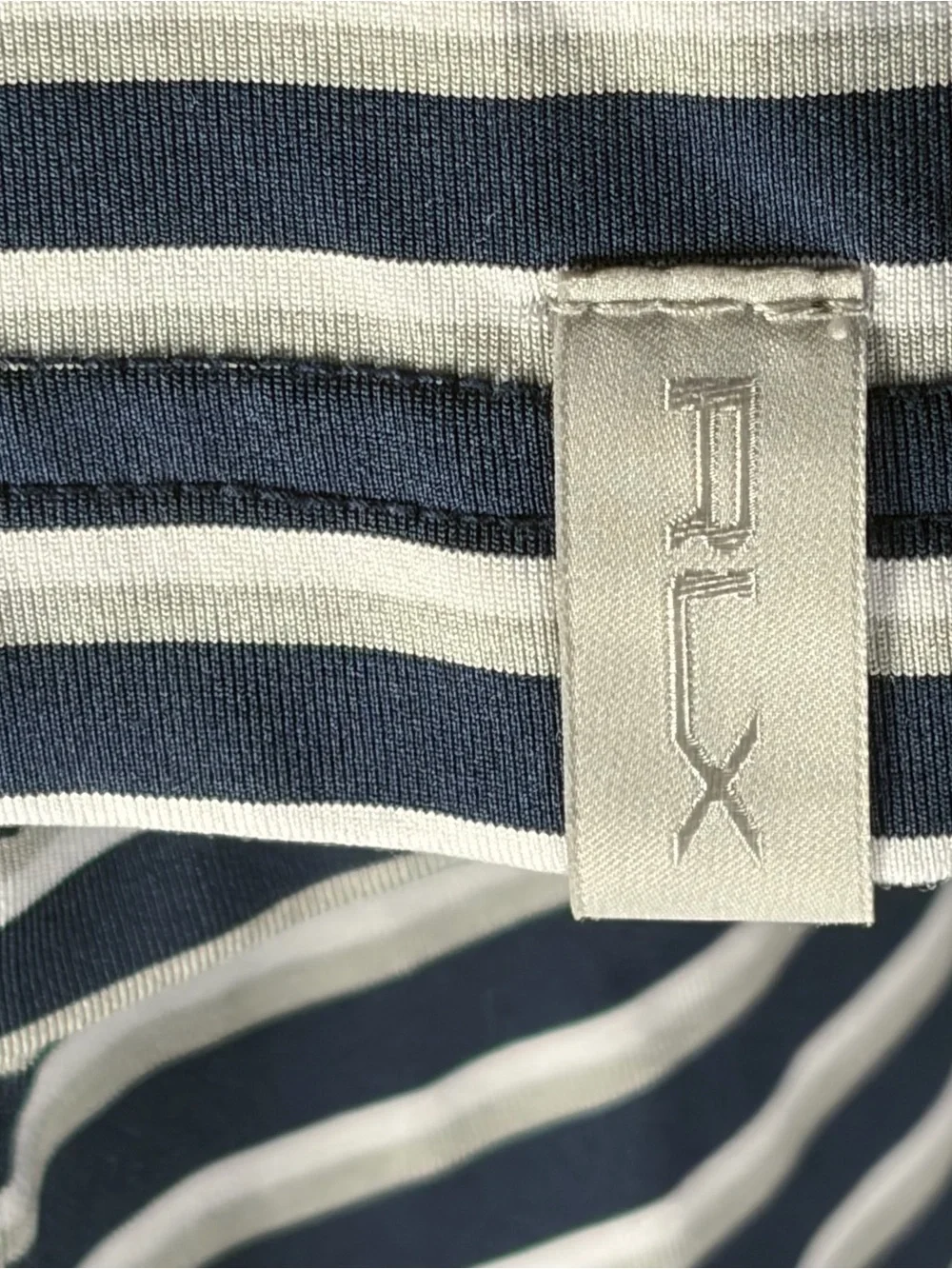 Ralph Lauren RLX Men’s Polo Performance Golf Shirt Navy, Gray, White Stripe XL‎